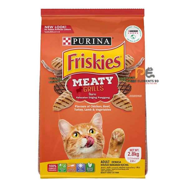 Purina Friskies Meaty Grills Adult Dry Cat Food 2.8kg