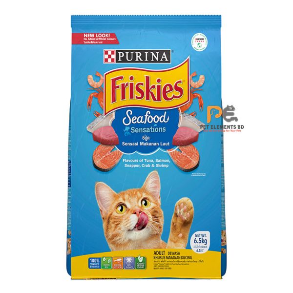 Purina Friskies Seafood Sensations Adult Dry Cat Food 6.5kg