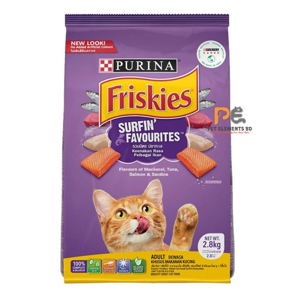 Purina Friskies Surfin Favourites Adult Dry Cat Food 2.8kg