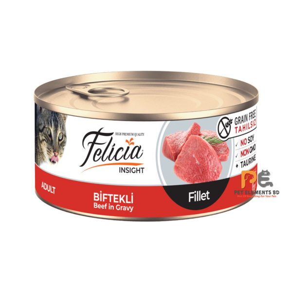 Felicia No Grain Can Adult Wet Food Beef In Gravy 85g