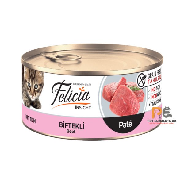 Felicia No Grain Can Kitten Wet Food Beef In Gravy 85g