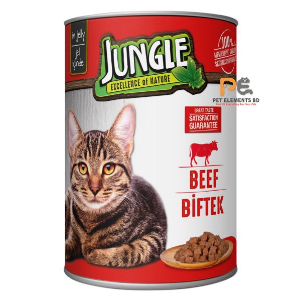 Jungle Can Wet Cat Food Beef In Jelly 400g