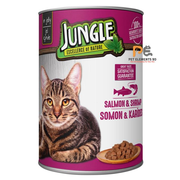 Jungle Can Wet Cat Food Salmon & Shrimp In Jelly 400g