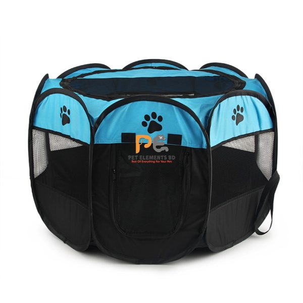 Portable Folding Pet Tent House For Indoor Outdoor Dog & Cat - Blue