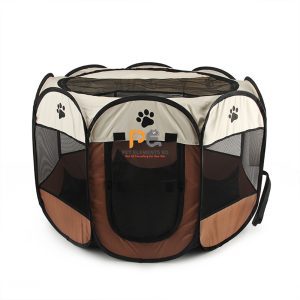 Portable Folding Pet Tent House For Indoor Outdoor Dog & Cat - Coffee