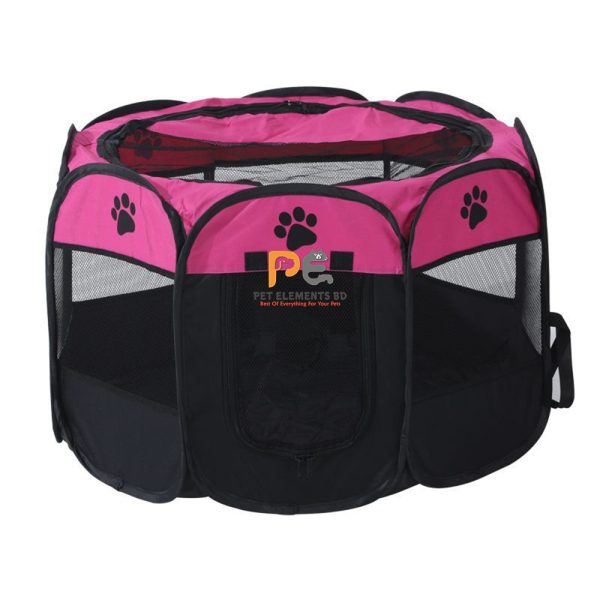 Portable Folding Pet Tent House For Indoor Outdoor Dog & Cat - Magenta