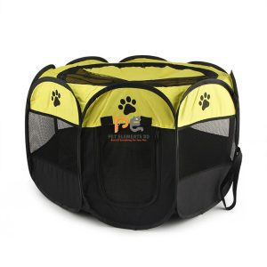 Portable Folding Pet Tent House For Indoor Outdoor Dog & Cat - Yellow