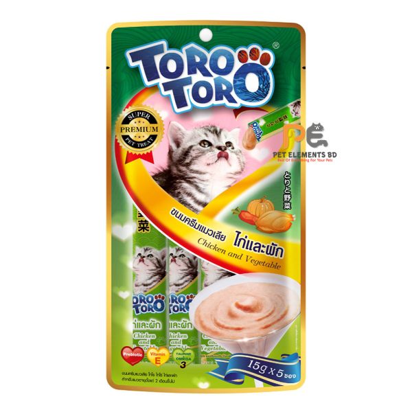 Toro Toro Lickable Cat Treat Chicken & Vegetable 5 x 15g
