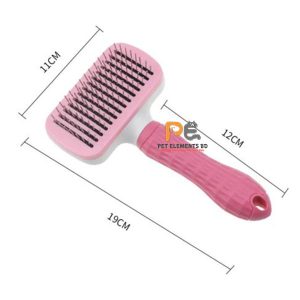 Pet Hair Remover Grooming Comb Rectangle Shape Self Cleaning Slicker Brush For Cats & Dogs - Size