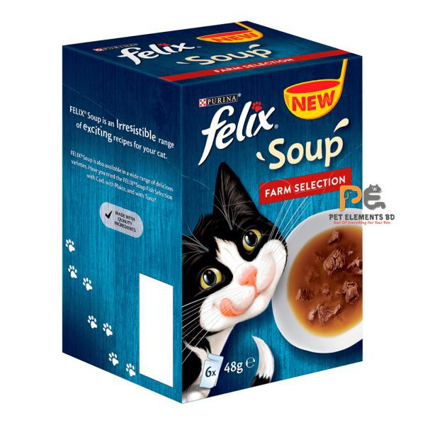Purina Felix Soup Farm Selection Wet Cat Food 6 x 48g