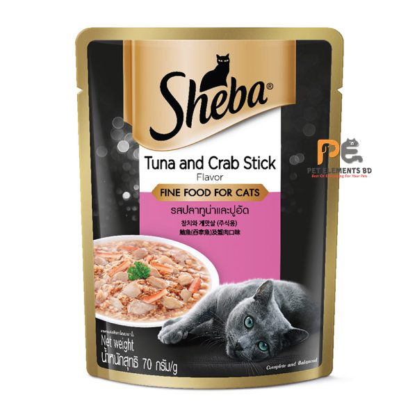 Sheba Pouch Wet Cat Food Tuna & Crab Stick 70g