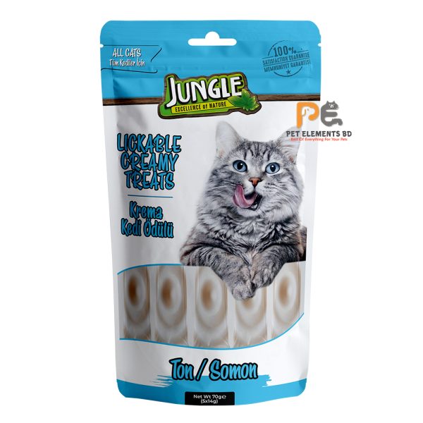 Jungle Lickable Creamy Cat Treats With Tuna & Salmon 5 x 14g