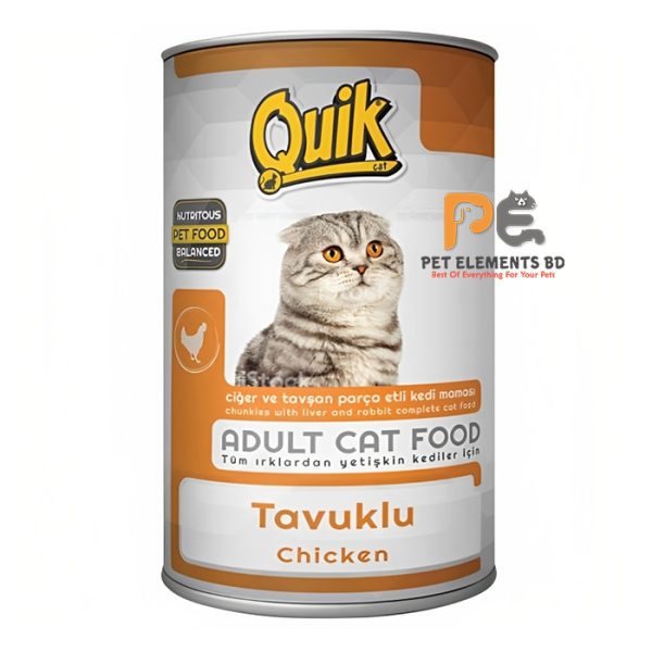 Quik Can Adult Wet Cat Food Chicken 415g