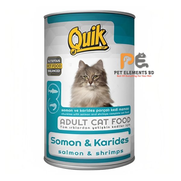 Quik Can Adult Wet Cat Food Salmon & Shrimps 415g