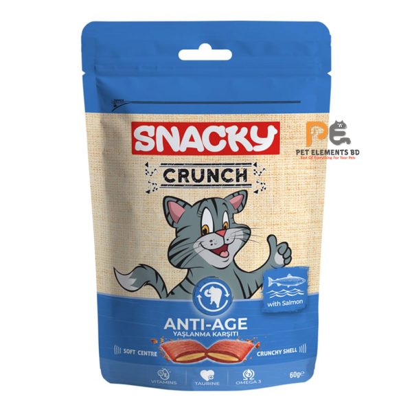 Snacky Crunch Dry Cat Treat For Anti-Age With Salmon 60g