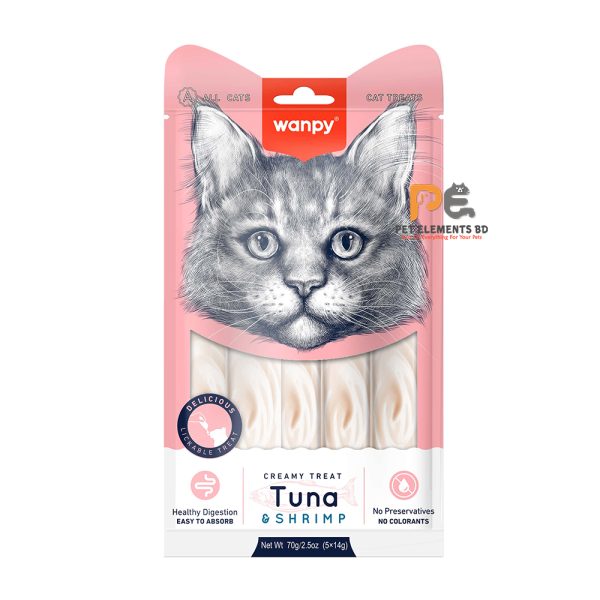 Wanpy Creamy Cat Treats With Tuna & Shrimp 70g
