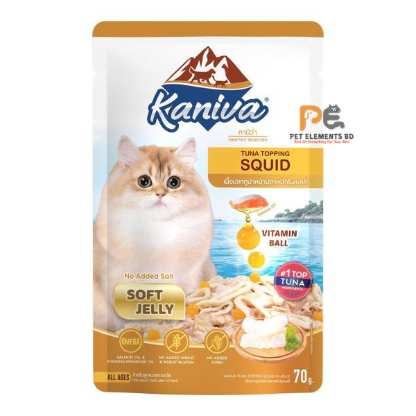 Kaniva Cat Pouch Tuna Topping Squid In Jelly For Adult & Kitten 70g