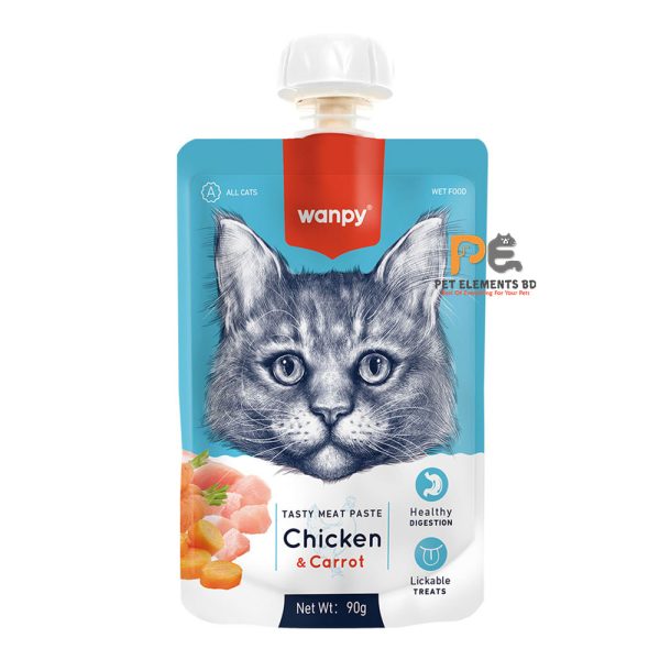 Wanpy Cat Meat Paste With Fresh Chicken & Carrots 90gm
