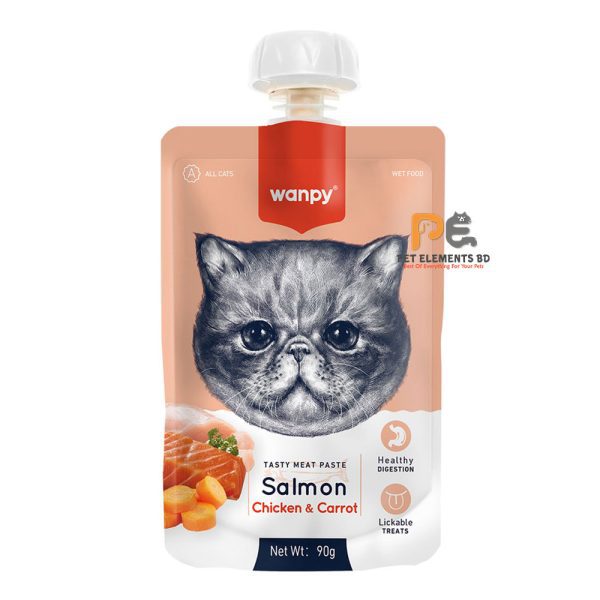 Wanpy Cat Meat Paste with Fresh Salmon & Chicken 90gm