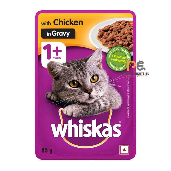 Whiskas Pouch Adult Wet Cat Food Chicken In Gravy 85gm