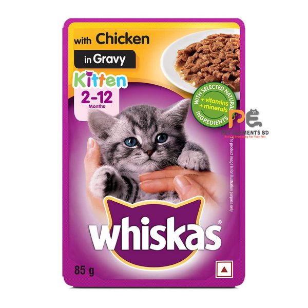 Whiskas Pouch Kitten Wet Food Chicken In Gravy 85gm