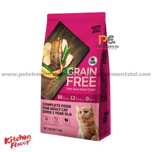 Kitchen Flavor Grain Free Cat Food With Real Meat Cubes For Adult Cat 1.5kg