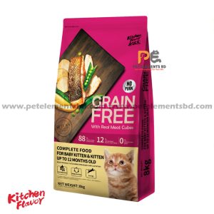 Kitchen Flavor Grain Free Cat Food With Real Meat Cubes For Baby Kitten & Kitten 1.5kg