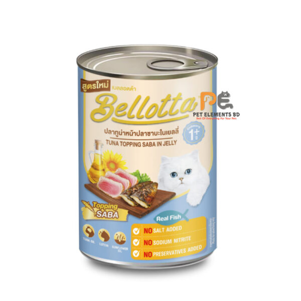 Bellotta Canned Wet Cat Food Real Tuna Topping Saba In Jelly 400g