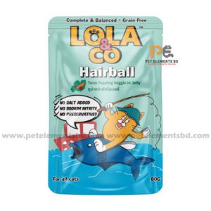 Lola & Co Hairball Pouch Tuna Topping Veggie In Jelly For All Cats 80gm