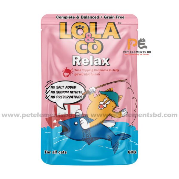 Lola & Co Relax Pouch Tuna Topping Kanikama In Jelly For All Cats 80gm