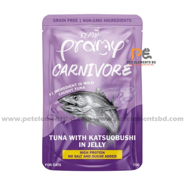 Pramy Carnivore Cat Pouch Chicken With Katsuobushi In Jelly 70gm