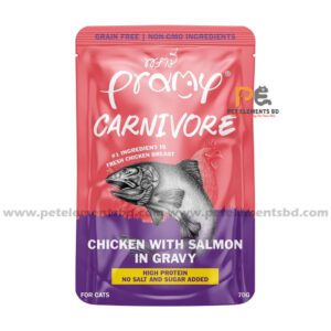 Pramy Carnivore Cat Pouch Chicken With Salmon In Gravy 70gm